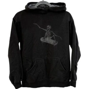 Full Tilt Skeleton Riding Skateboard Hoodie Black Medium - Bild 1 von 4