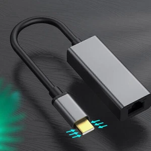 USB C To Ethernet Adapter Suitable For Macbook Pro Samsung Galaxy S9/S8/Note 9 - Afbeelding 1 van 14