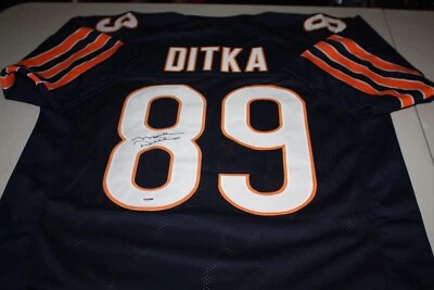 CHICAGO BEARS MIKE DITKA #89 TE SIGNED HOME JERSEY SUPER BOWL XX CHAMPS HOF PSA - Image 1 of 3
