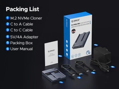 ORICO M.2 NVMe SSD Clone Duplicator M2P2-C3-C *Brand NEW Sealed Box* 10GBS - Image 1 of 4