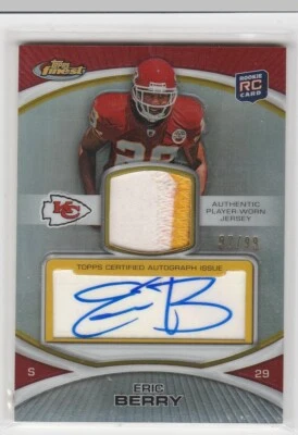 2010 Topps Finest Rookie Patch refrator automático Eric Berry 97/99 - Imagem 1 de 2