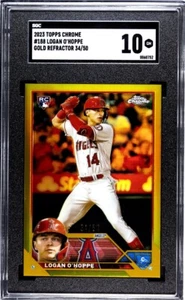 2023 Topps Chrome Logan O'Hoppe Gold Refractor Rookie #188 SGC 10 Gem Mint - Picture 1 of 2