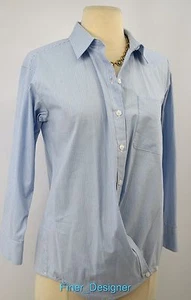 CAbi Cross Button Shirt blau Nadelstreifen Style 746 Baumwolle Elasthan Bluse Top S NEU - Bild 1 von 6