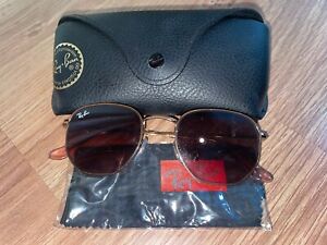 Ray-Ban RB3548N 9069/a5 Hexagonal Flat Lens Sunglasses In Copper/Brown (EX COND)