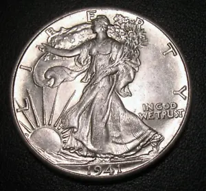 OLD US COINS SILVER 1941 WALKING LIBERTY HALF DOLLAR - Picture 1 of 2