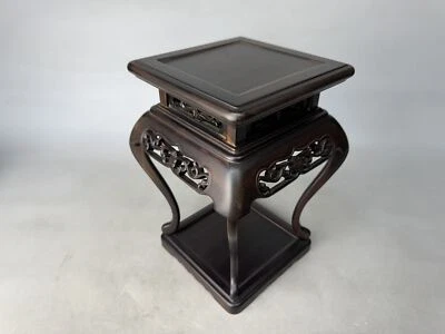 SOPORTE DE FLORES Y8875 Rayas Madera de Ébano Calado Japón Antiguo Ikebana Interior Foto 1 de 4