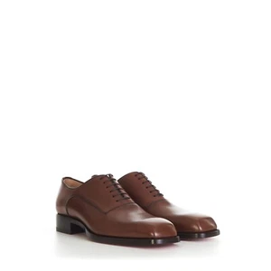 Scarpe Oxford Capitano CHRISTIAN LOUBOUTIN 1295$ - pelle di vitello patinata marrone - Foto 1 di 10