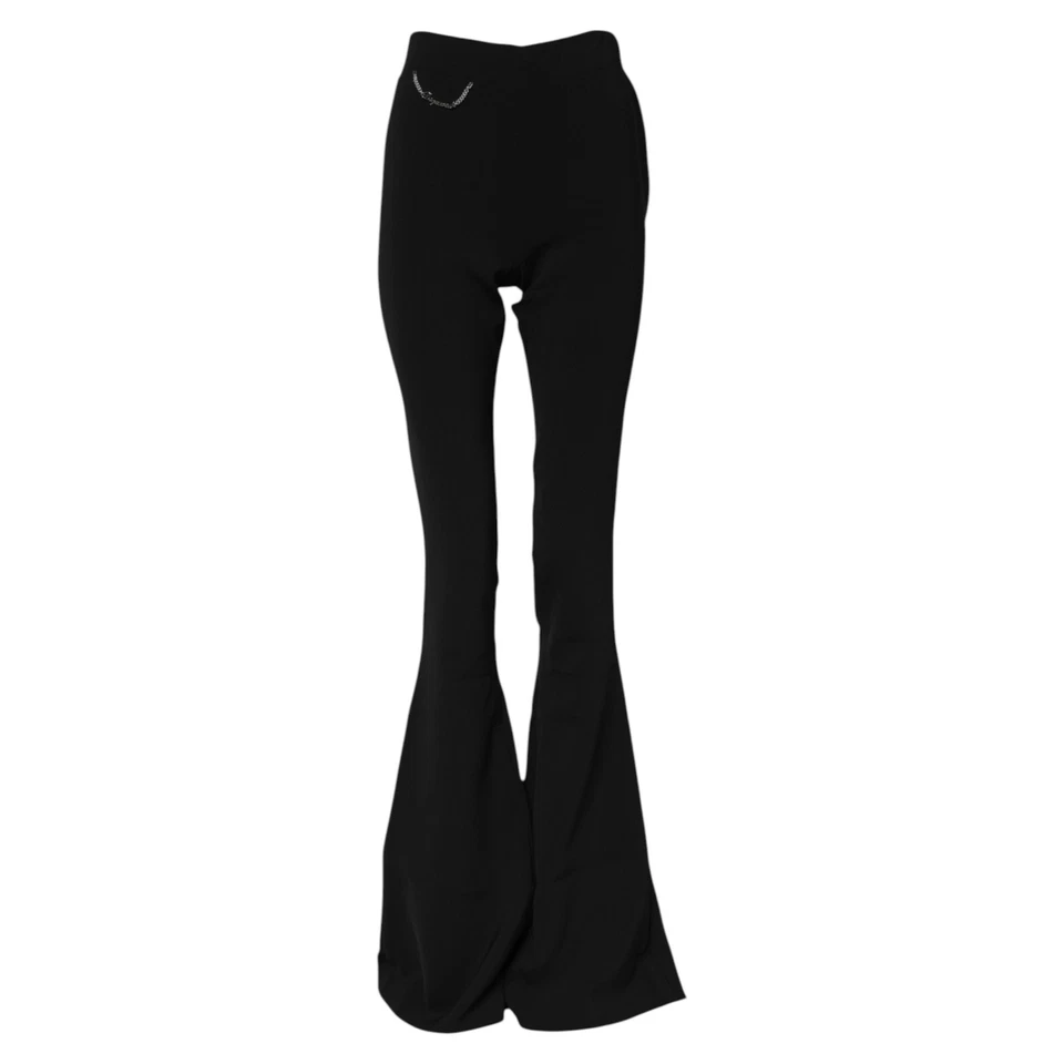 Pantalón DSQUARED2 Negro Poliéster Cintura Alta Acampanado IT38/US4/XS 580usd Foto 1 de 4