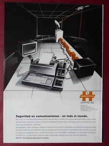 1/1992 PUB HAGELIN CRYPTOS ZOUG SECURITE TRANSMISSION ORIGINAL SPANISH AD - Foto 1 di 1
