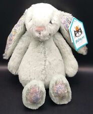 Jellycat ~Small Blossom Sage Bunny~ Plush Soft 8" Green Bashful Floral Lovey New