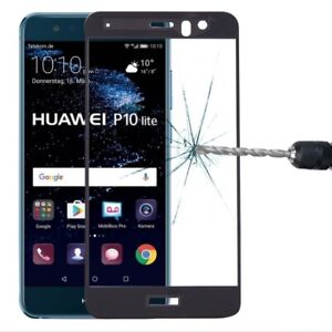 Huawei P10 Lite Displayschutzglas Glasfolie Full Screen Schwarz