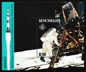 Seychellen - Flug von Apollo 15 Block 32 postfrisch 1989 Mi. 698 - Bild 1 von 1