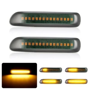 Dynamic Side Fender Marker LED Turn Signal Indicator Blinker Lights For BMW E46 - Picture 1 of 12