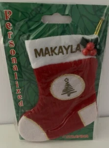 Medias de Navidad miniatura personalizadas vintage Stravina 2002 “MAKAYLA” NUEVAS 5” - Imagen 1 de 7