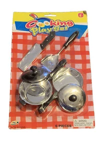 Kitchen Playset Pots Pans Pretend Kids Toys Cookware Serving Spatula, Knife 6 Pc - Bild 1 von 7