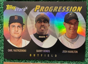 2000 Topps Stars Progression #P7 Carl Yastrzemski / Barry Bonds / Josh Hamilton