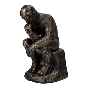 Der Denker von August Rodin Gusseisen Statue Skulpturen-Replik 26 cm - Bild 1 von 8