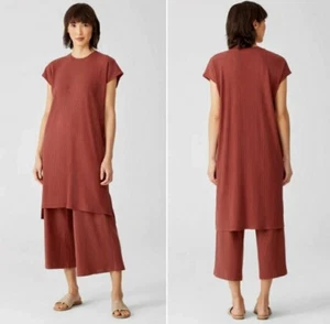 Eileen Fisher Tunic Dress Ribbed Stretch Sleeveless Straight Size M BNWT - Picture 1 of 13