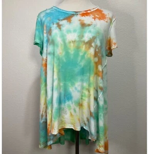 We The Free by Free People Tie Dye Babydoll Tunic Top Large - Picture 1 of 5