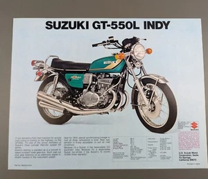 Suzuki GT- 550L Indy & GT-750ZL Le Mans Motorcycle Advertising Brochure - Foto 1 di 2