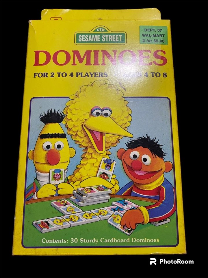 Juego completo vintage de dominó de Plaza Sésamo de Golden 1991 Big Bird Ernie  Foto 1 de 4