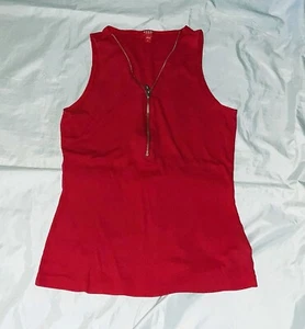 EUC Guess ärmelloses Tankoberteil mit Reißverschluss rot Gr. L - Bild 1 von 3