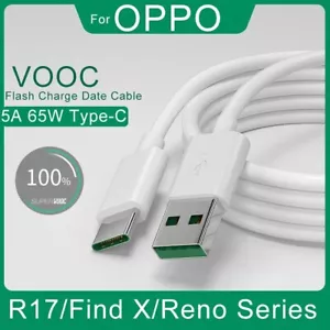 Official OPPO VOOC USB Type-C CHARGING CABLE 4 Amp 65W For OPPO R17/FIND X/ RENO - Picture 1 of 6