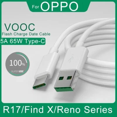 Official OPPO VOOC USB Type-C CHARGING CABLE 4 Amp 65W For OPPO R17/FIND X/ RENO - Image 1 of 4
