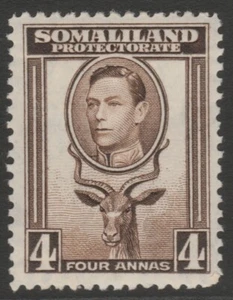 British Somaliland MINT GVI 1938 4a sepia sg97 - Picture 1 of 2