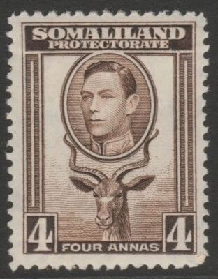 British Somaliland MINT GVI 1938 4a sepia sg97 - Image 1 of 2