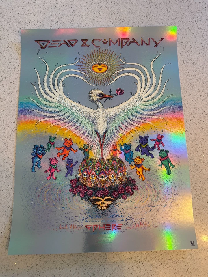 官方 Dead & Company - Marq Spusta FIL - Vegas - Sphere 2024 LE 海报印花 — 第 1/4 张图片
