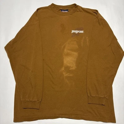 Vintage Jansport Long Sleeve Shirt Single Track Mind Mens Size XL Made In USA - Image 1 of 4