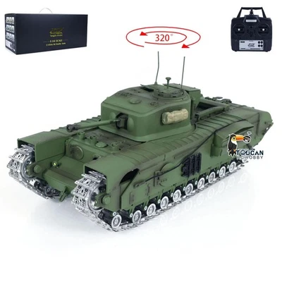 TD 1/16 RC Military Tank Churchill Mk.VII Metal Tracks IR Battle 320°RTR Model - Image 1 of 4