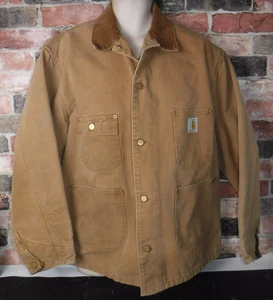 VINTAGE CARHARTT 1989 BLANKET LINED CHORE COAT 100 YEARS MADE IN USA XL L@@K - Picture 1 of 5