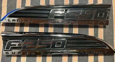 2011-2016 Ford F-250 Super Duty Lariat Side Fender Badges LH RH OEM - Image 1 of 2