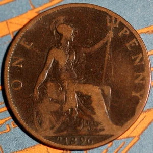 1 Penny 1896 Victoria 3rd portrait KM# 790 United Kingdom - Picture 1 of 2
