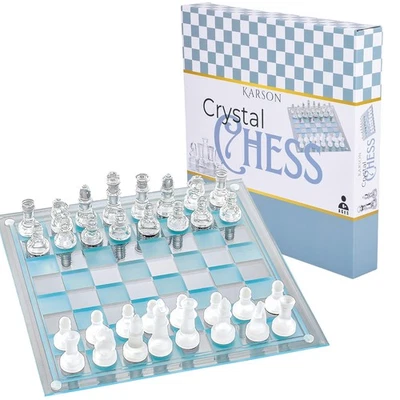 Karson Crystal Chess 38cm Glass Chess Set NEW - image 1 of 4