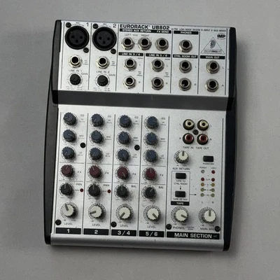 Behringer Eurorack UB802 Ultra-Low Noise 8-Input 2-Bus Audio Mixer No Pow Supply - Image 1 of 4