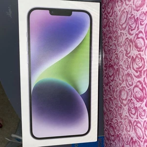 iPhone 14 Plus 128 Go Violet BOITE VIDE SEULE PAS DE TÉLÉPHONE avec autocollant - Photo 1 sur 2