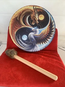 Instrumentale keltische Schamane Mondtrommel mit Trommelstock Klangheiler (B/R4) - Bild 1 von 10