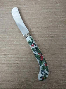 Sheffield Inglaterra Navidad Acebo Bayas Queso Esparcidor Acero Inoxidable Servir De Colección - Imagen 1 de 4