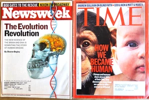 4 Vintage Mags Newsweek Evolution 2007, Time beging human 2006 - Bild 1 von 4