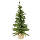 Mini Green Canadian Christmas Tree 124 Tips 18 Inch Burlap Base