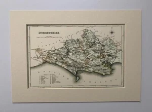 Dorsetshire #2 Reproduktion berittene Karte S Lewis County Karten England & Wales 1848 - Bild 1 von 1
