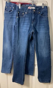 LOT of 2 Boys Levi's Blue Stretch Denim Jeans-514 Straight & 511 Slim (Size 12) - Picture 1 of 8