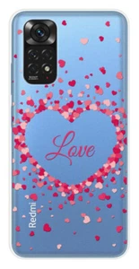 Coque en silicone imprimée compatible Xiaomi Redmi Note 11 4G Confettis de Coeur - Picture 1 of 3