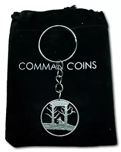 2001 Vermont Cut Coin Maple Trees Keychain US State Quarter Jewelry - Picture 1 of 4