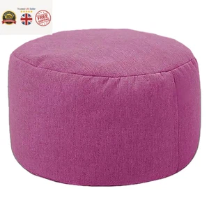 Linen Bean Bag Chair with Filling Beanbag Pouf Ottoman Footstool Tatami round St - Picture 1 of 28