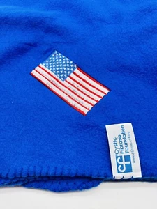LAP BLANKET w/AMERICAN FLAG BLUE CYSTIC FIBROSIS FOUNDATION - Picture 1 of 5