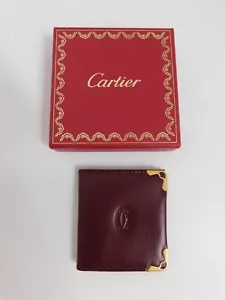 Mini custodia fotografica Cartier vintage bordeaux pelle bordeaux nuova - Foto 1 di 4